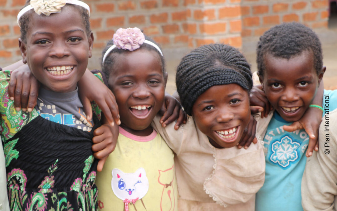 Girls have fun at child friendly space in Kenani refugee camp