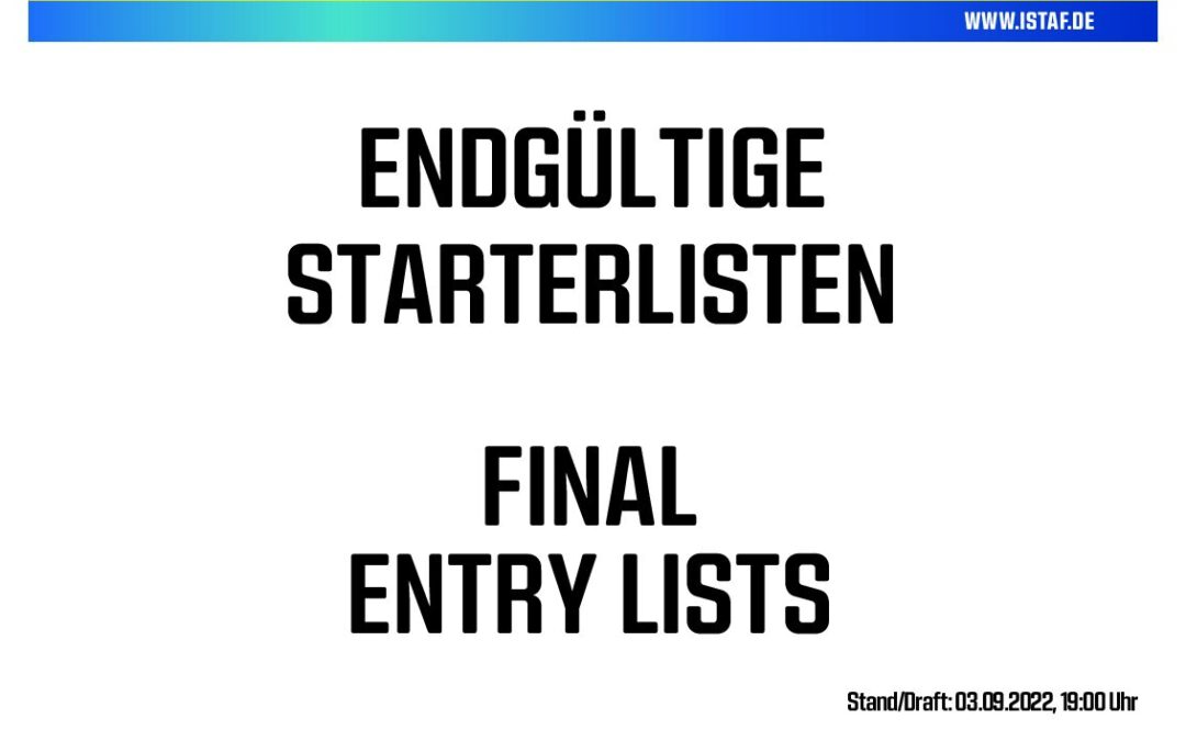 FINAL ENTRY LISTS Groß